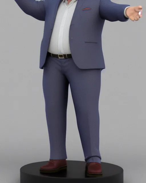 Image similar to full body 3d render of Brian Baumgartner as a funko pop, studio lighting, white background, blender, trending on artstation, 8k, highly detailed