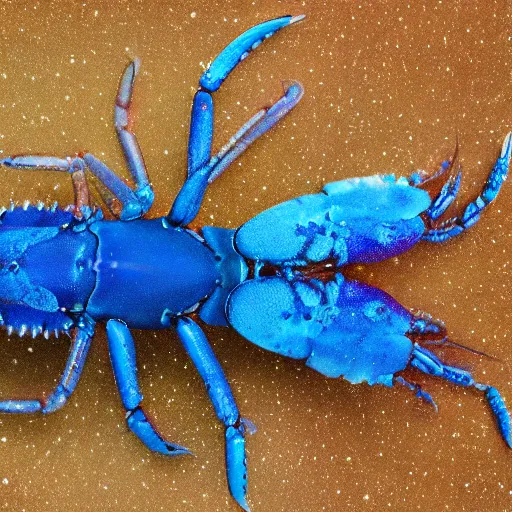 Prompt: blue lobster portrait