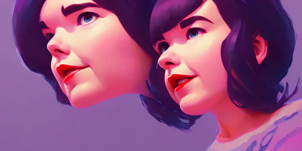 Image similar to low angle portrait of Bjork, tepainting concept Blizzard pixar maya engine on stylized background splash comics global illumination lighting artstation lois van baarle, ilya kuvshinov, rossdraws