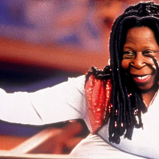 Prompt: whoopi goldberg, classic pose from titanic