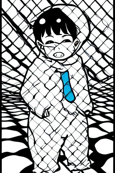 Prompt: attractive little boy wearing an bunny suit, manga style art