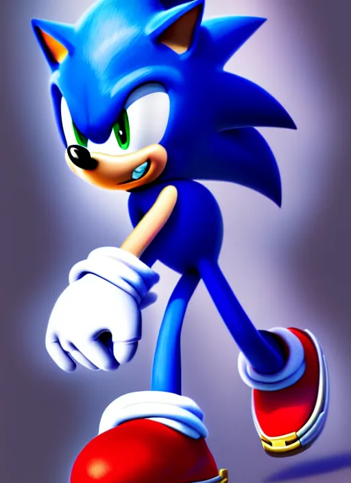 Prompt: fullbody portrait of mario in sonic the hedgehog style, finely detailed features, cool lighting, perfect art, trending on pixiv fanbox, by greg rutkowski, makoto shinkai, thomas kinkade, pixar, sega