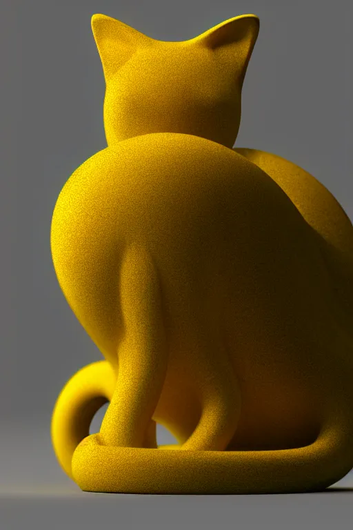 Image similar to perfectly - centered coiled yellow cat, photorealism, hd quality, 8 k resolution, cinema 4 d, hdr dramatic cinematic lighting