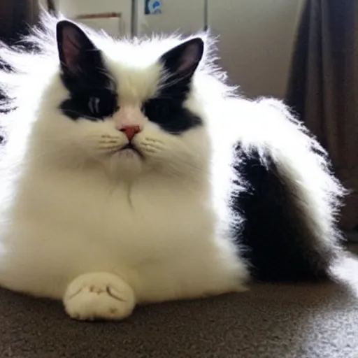 Prompt: the world's fluffiest cat, insane