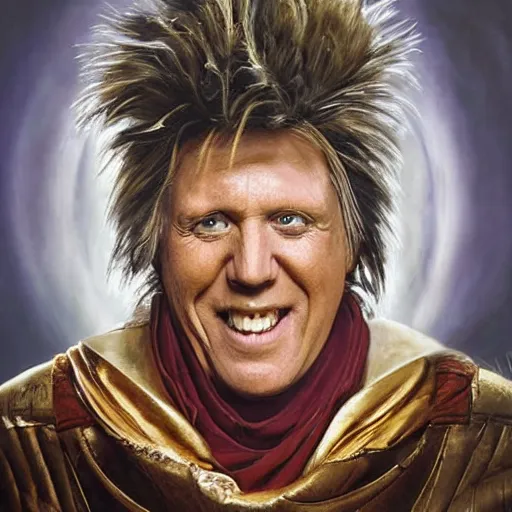 Image similar to hyperrealistic mixed media high resolution painting of (Gary Busey) as the !Emperor from Star Wars!, stunning 3d render inspired art by Jamie Salmon and WForrest and Greg Rutkowski, perfect facial symmetry, dim volumetric lighting, 8k octane beautifully detailed render, full body shot, post-processing, extremely hyper-detailed, intricate, epic composition, highly detailed attributes, highly detailed atmosphere, cinematic lighting, masterpiece, trending on artstation, very very detailed, masterpiece, stunning, flawless completion, lifelike texture, perfection,