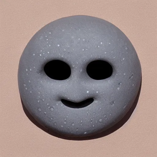 Image similar to photo of resin toy grey moon face with craters