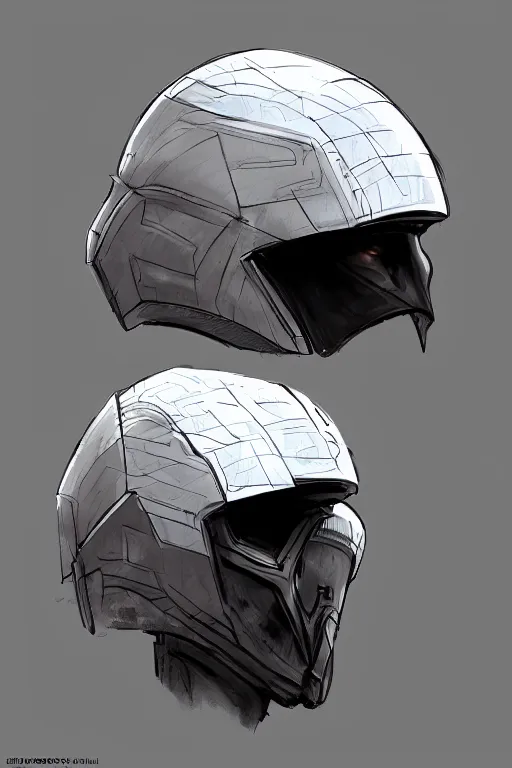 Image similar to sci - fi helmet concept by steve wang, concept sketches, rejected concepts, digital painting, highly detailed, artstation, sharp focus