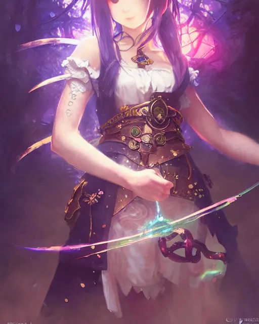 Prompt: mirei kiritani as anime girl, mushroom kingdom, fantasy character portrait, concept art, sorceress, magical aura, bright, interesting angle, intricate details, highly detailed by greg rutkowski, gaston bussiere, simon bisley