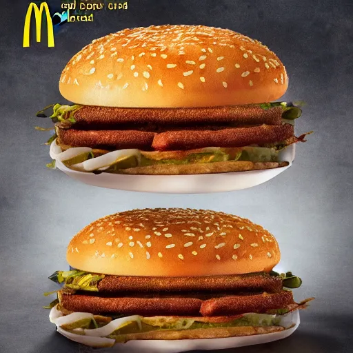 Image similar to advertisement for the new mcdonalds fried spider. Deep fried spider at mcdonalds ad.