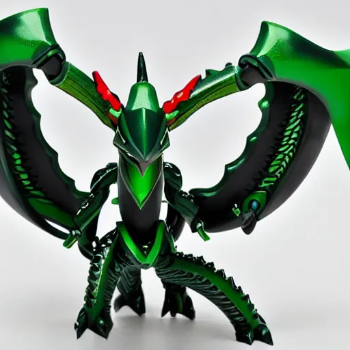 Prompt: rayquaza as a warhammer tabletop figurine