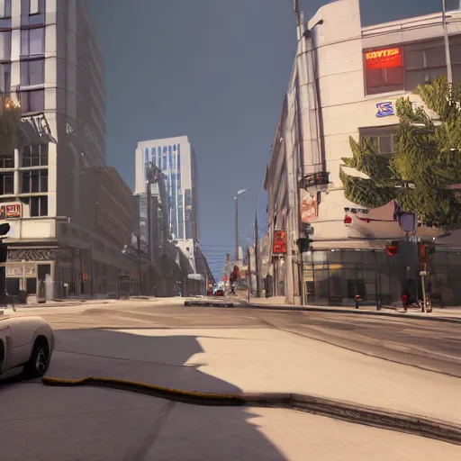 Image similar to concept art Grand Theft Auto downtown Winnipeg, Highly Detailed, Unreal engine 5, HD, 8k, GTX 3090