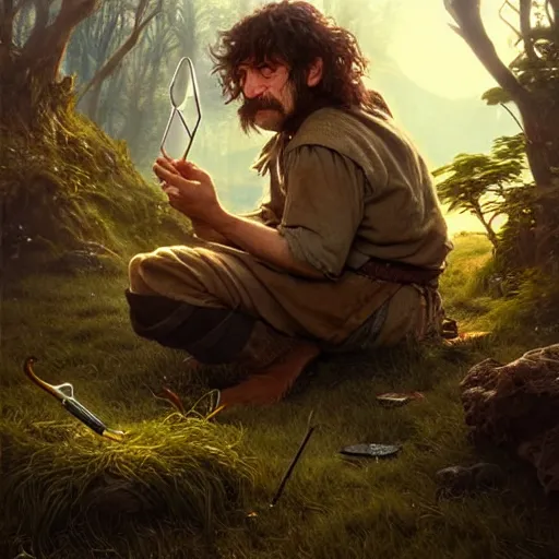 Prompt: A hobbit smoking meth, ultra realistic, concept art, intricate details, eerie, highly detailed, photorealistic, octane render, 8k, unreal engine, art by artgerm and greg rutkowski and alphonse mucha