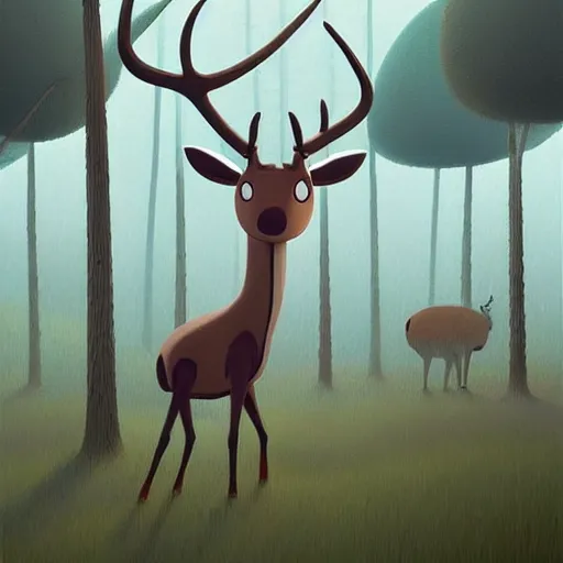 Image similar to goro fujita ilustration the largest deer father the forest by goro fujita, painting by goro fujita, sharp focus, highly detailed, artstation