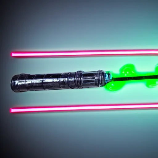 Prompt: an extremely high quality photo of a surreal radioactive surreal neon_lightsaber_sandwich, a hybrid lightsaber-sandwich filled with lightsaber_neons and sandwichlightsaberneontubes, neontubesauce drizzled, drooping lightsaber_lettuce, glowing_sandwich filled with lights, promotional photo, 4k food photography