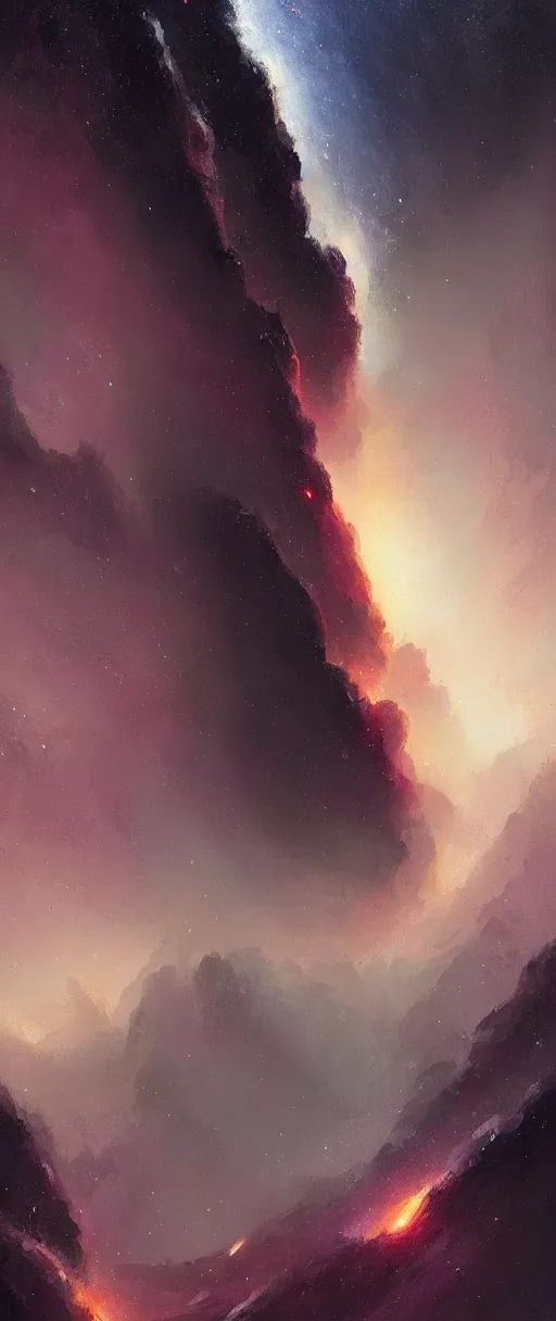 Prompt: A painting of a vertical galaxy trending on artstation in the style of Greg Rutkowski