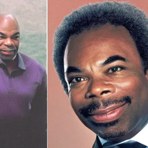 Image similar to photo of a person who looks like a mixture between michael dorn and levar burton