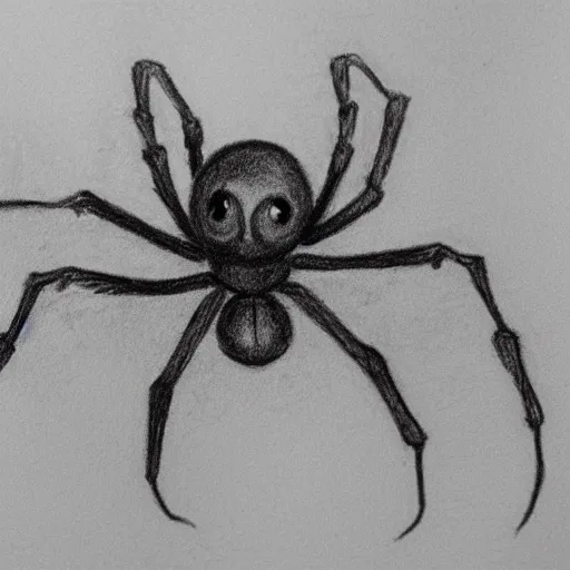 Image similar to an imperfect drawing of a spider with pencil