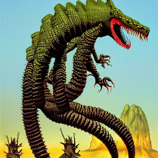 Image similar to Centipede kaiju by Roger Dean