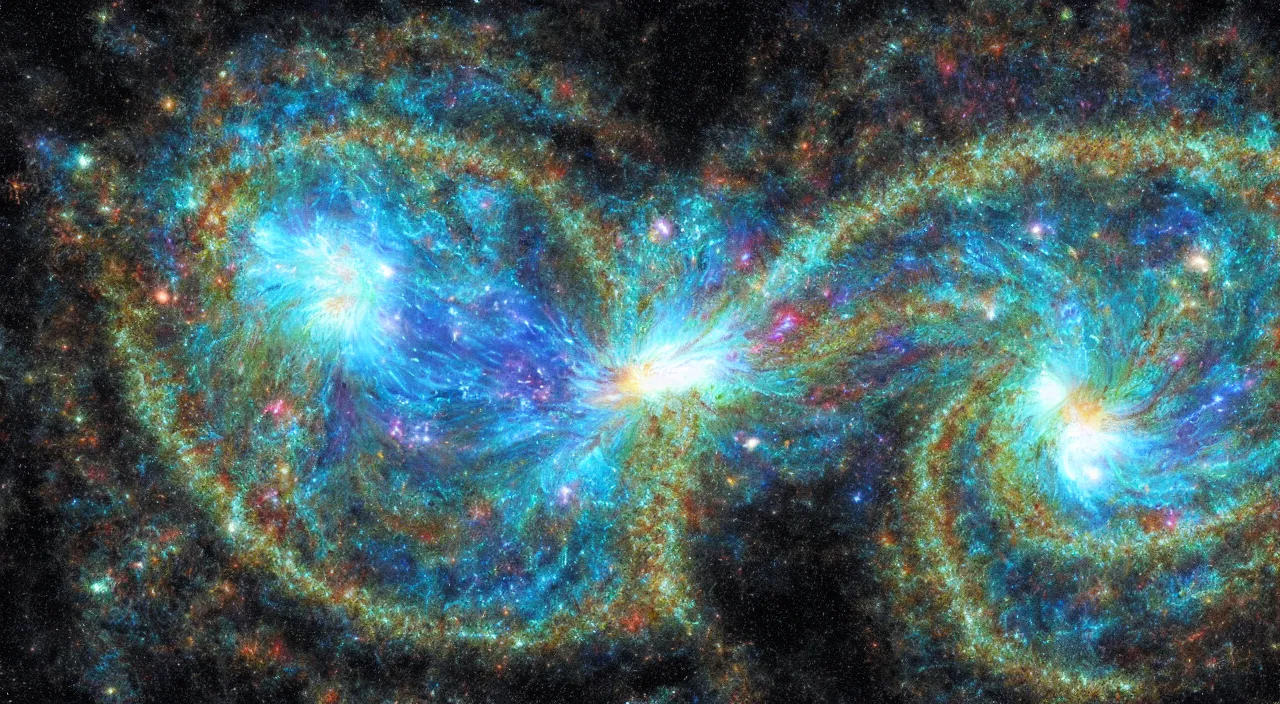 Image similar to endless fractal seen inside galaxies in outspace, hyperdetailed, 4 k