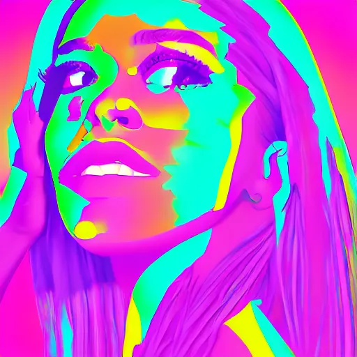 Image similar to vaporwave 9 0 s style face portrait of nata lee ( @ natalee 0 0 7 ), digital art