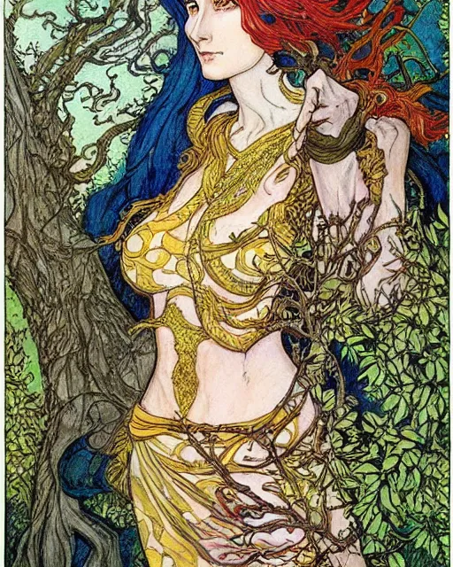 Prompt: kim kadarshian as the oracle of trees by rebecca guay, masterpiece