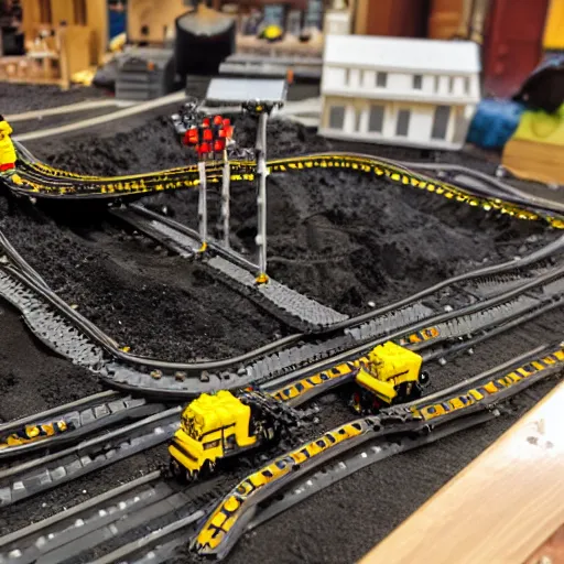 Image similar to coal mining themed Lego set