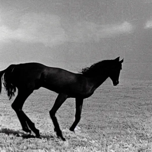 Prompt: a 1980 retro photograph of a black Pegasus, classified picture