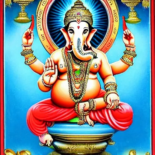 Image similar to a ganesh god inequivalent in strength and stamina foreseeing the ultimate testimony unbeknownst to humankind, cosmic overseer of justice and perseverance