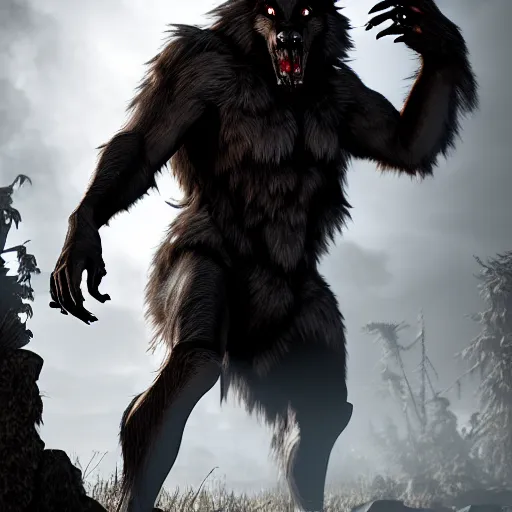 Image similar to werewolf from van helsing unreal engine hyperreallistic render 8k character concept art masterpiece
