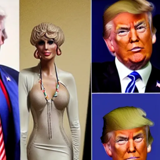 Prompt: Donald Trump dressed as woman