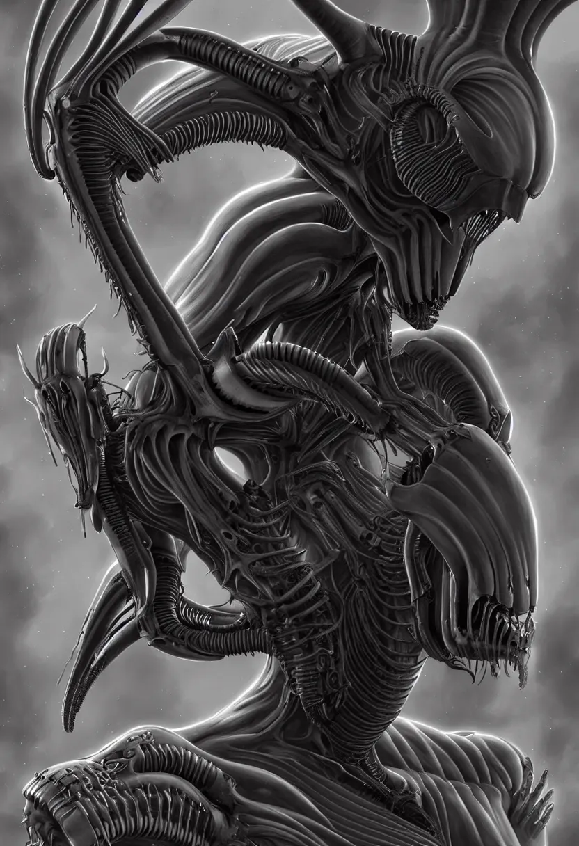 Image similar to beautiful symmetrical xenomorph female face, aesthetic art, 8 k, high details, digital painting, concept art, matte painting, art by arstation and mimmo rottela, pixels art by paul robertson