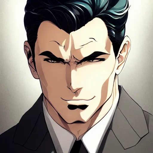 Image similar to portrait of bruce wayne, anime fantasy illustration by tomoyuki yamasaki, kyoto studio, madhouse, ufotable, trending on artstation