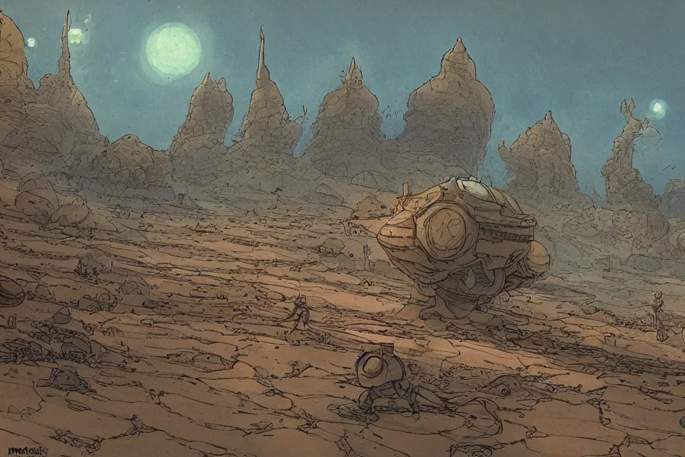 Prompt: sci-fi scene of a seashell where the warrior kids live, in the style of john harris and roger deakins by moebius