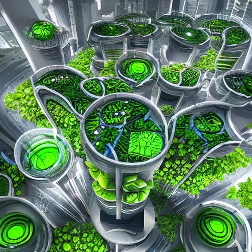 Image similar to futuristic botanical city