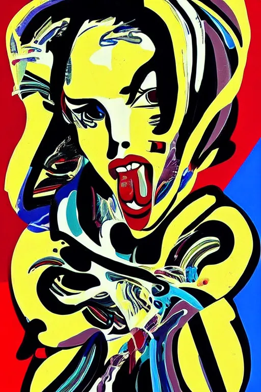 Image similar to youre from your father worm. symmetrical anatomy, baroque, pop art, hyperdetailed, without duplication, art by mimmo rotella and roy lichtenstein, intricate, trending artstation, dribble popular.