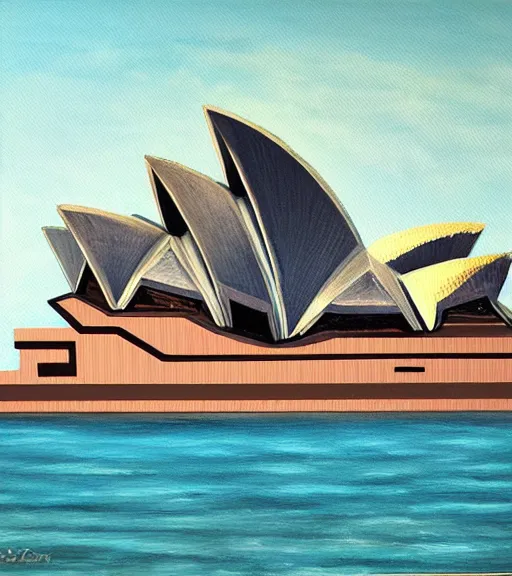 Prompt: the sydney opera house in guadalajara, oil painting