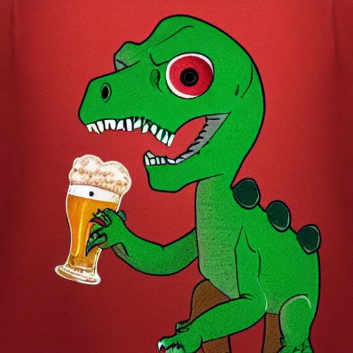 Prompt: pivozavr, beer dinosaur