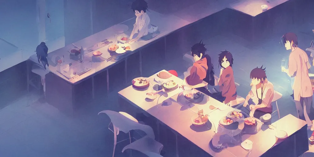 Image similar to sushi, animation, by makoto shinkai, digital art, illustrations