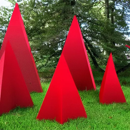 Image similar to red alien triangle trees