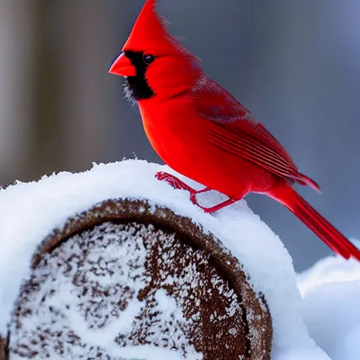 Prompt: An Award Winning Photograph Of A Cardinal In The Middle of the Snow, Detailed Photograph, HD, cinematic