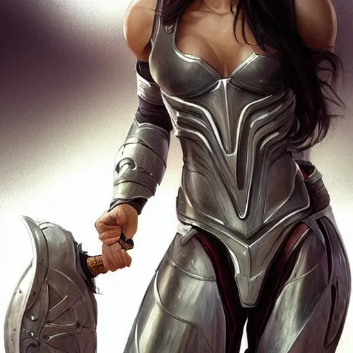 Prompt: “Tomboy Athletic Muscular woman student with dark long hair and rounded features, wears leather armor, D&D, fantasy, intricate, cinematic lighting, highly detailed, digital painting, artstation, concept art, smooth, sharp focus, illustration, art by Artgerm and Greg Rutkowski and Alphonse Mucha, picture from the waist up”