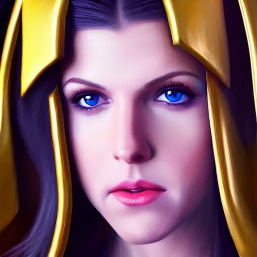 Image similar to realistic Portrait painting of Anna Kendrick as Athena from Saint Seiya, made by Michaelangelo, physical painting, Sharp focus,digital art, bright colors,fine art, trending on Artstation, unreal engine.