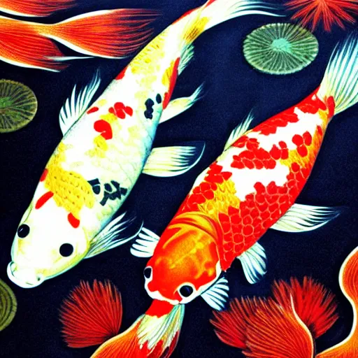 Prompt: japanese koi fish