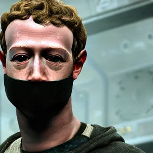 Prompt: mark zuckerberg wearing a vr headset in metro last light