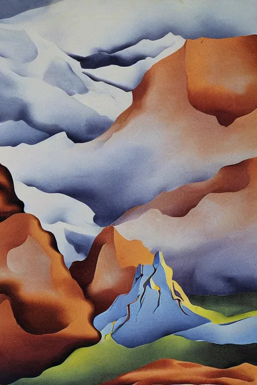 Prompt: mountainscape in the style of salvador dali