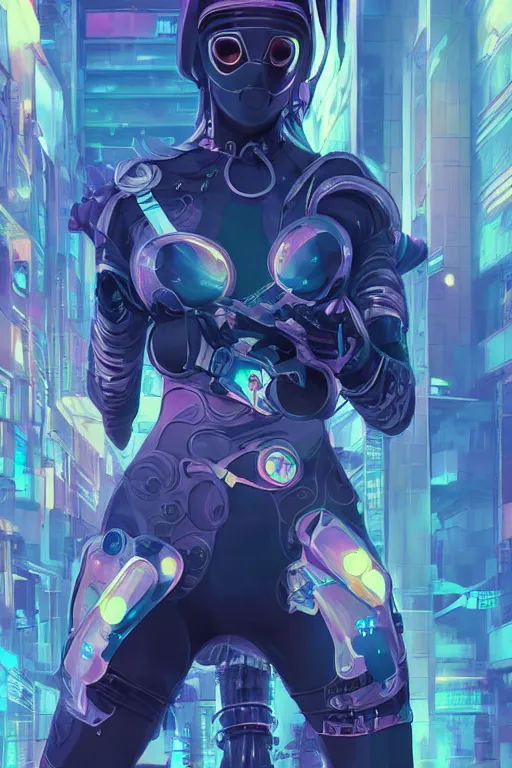 Image similar to futuristic Cyber Ninja Girl, in future cyberpunk, roaming the streets of calcutta , sci-fi, fantasy, intricate, very very beautiful, elegant, neon light, highly detailed, digital painting, artstation, concept art, smooth, sharp focus, illustration, art by alphonse mucha and tian zi and WLOP