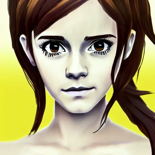 Image similar to 3 d photo of emma watson cosplaying as an anime catgirl, bokeh, shader, anime art style, highly detailed, cel - shaded, colorful, animated, trending
