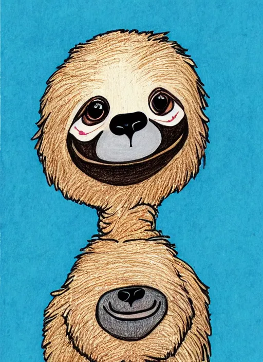 Image similar to drawing of a sloth urban outfitters style