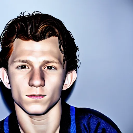 Image similar to tom holland close up, photorealistic, studio