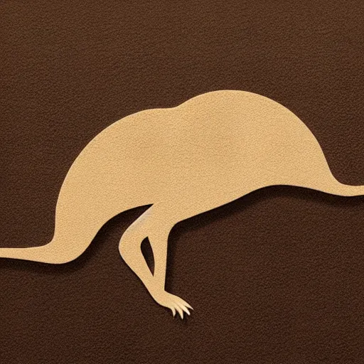 Image similar to logo of a jerboa in a minimalist style, sand color, beige and brown